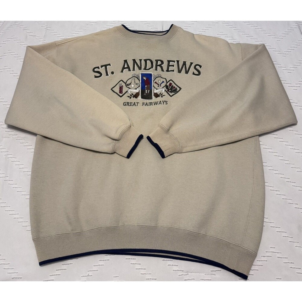 Vintage St. Andrews Sweatshirt Crewneck Size L Golf Danagers 80s 90s Y2K